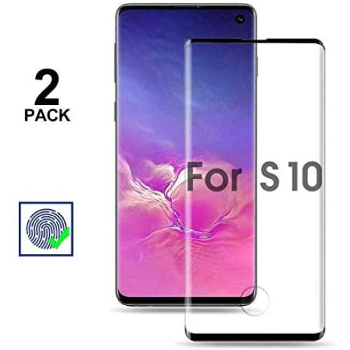 (2 Pack) Galaxy S10 Screen Protector Tempered Glass Screen Protector [9H Hardness] [No Bubbles] [Compatible Fingerprint] [Case Friendly] Compatible with Samsung Galaxy S10