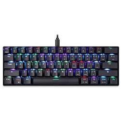 MOTOSPEED CK61 60% Mechanical Keyboard Portable 61 Keys RGB LED Backlit Type-C USB Wired Office/Gaming Keyboard for Mac, Android, Windows（Kailh Box Switch）