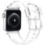 iiteeology Compatible with Apple Watch Band 38mm 40mm, Women Soft Silicone Sports iWatch Band Strap for Apple Watch Series 5/4/3/2/1 (38mm 40mm clear band + silver connector)