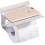 JIANC Toilet Paper Holder Stand Toilet Paper Holder Shelf Wall Shelves Toilet Shelf Stainless Steel Tissue Roll Holder with Mobile Phone Storage Rack