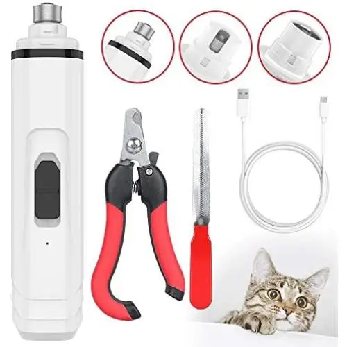 HAUEA Dog Nail Grinder Set with Nail Clipper File, 2-Speed Electric Rechargeable Pet Nail Trimmer, 10H Working Time Painless Paws Grooming Trimming for Small Medium Large Dogs Cats Pets HAUEA Dog Nail Grinder Set with Nail Clipper File, 2-Speed Electric Rechargeable Pet Nail Trimmer, 10H Working Time Painless Paws Grooming Trimming for Small Medium Large Dogs Cats Pets