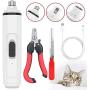 HAUEA Dog Nail Grinder Set with Nail Clipper File, 2-Speed Electric Rechargeable Pet Nail Trimmer, 10H Working Time Painless Paws Grooming Trimming for Small Medium Large Dogs Cats Pets