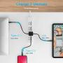 USB C Charger, Baseus 65W 3 Port PD 3.0 [GaN Tech] Type C Fast Charger Adapter Power Delivery Foldable Adapter, USB Wall Charger for MacBook (Black)