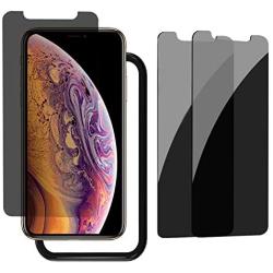 EWUONU for iphone XS Max Privacy Screen Protector, iphone 11 Pro Max Private Tempered glass – 6.5 inch Anti Spy/Glare Screen Protetor for iphone XS Max/11 Pro Max–Installation Tray Included (2PACK)