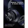 PeohZarr On-Ear Headphones New Version with Microphone, Lightweight Folding Stereo Bass Headphones with 1.5M Tangle Free Cord, Portable Wired Headphones for Smartphone Laptop Computer MP3/4-Blue