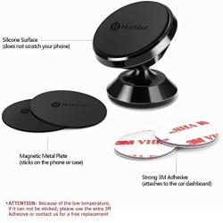 Magnetic Phone Holder for Car, Humixx 360° Adjustable Dashboard Phone Car Mount Compatible with iPhone XS Max iPhone XS X 8 8 Plus 7 7 Plus, Samsung S9 S8, Huawei, HTC, LG, ZTE [Easy Series] - Black