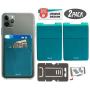 [2PC] RFID Blocking Phone Card Wallet - Double Secure Pocket - Ultra-Slim Self Adhesive Credit Card Holder Card Sleeves Phone Wallet Sticker All Smartphones (Bluegre)
