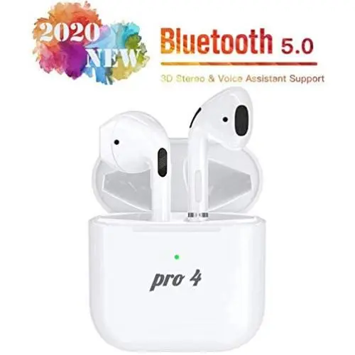 【Mini PRO 4】 Wireless Earbuds, Bluetooth 5.0 Headphones TWS Stereo Touch Control Earphones with Wireless Charging Case Mini Car Built-in Mic Headset,Compatible for iPhone/Android(2020 New Earbuds) 【Mini PRO 4】 Wireless Earbuds, Bluetooth 5.0 Headphones TWS Stereo Touch Control Earphones with Wireless Charging Case Mini Car Built-in Mic Headset,Compatible for iPhone/Android(2020 New Earbuds)