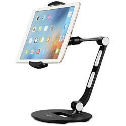 Suptek Aluminum Tablet Desk Stand for iPad, iPhone, Samsung, Asus and More 4.7-11 inch Devices, 360° Flexible Cell Phone Holder Mount, Good for Bed, Kitchen, Office (YF208D)