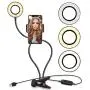 Selfie Ring Light with Stand and Cell Phone Holder,Anyoug Mini LED Ring Light Phone Makeup Light for Live Stream/Makeup with Flexible Arms [3-Light Mode] [10-Level Brightness] for iPhone Android