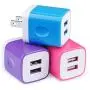 USB Wall Charger,Charging Block 3-Pack 2.1A Dual Port USB Wall Charging Plug Head Travel Charger Cube Compatible for iPhone 11,Xs,XR,Xs Max,X,8 7 6 Plus,Samsung Galaxy,LG,Moto,Google,Android Phone