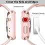 pzoz Compatible Apple Watch Series 2 / Series 3 Case with Screen Protector 42mm Accessories Slim Guard Thin Bumper Full Coverage Matte Hard Cover Defense Edge for Women Men New Gen GPS iWatch (Pink)