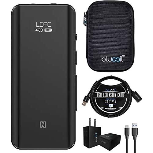 FiiO BTR5 Portable Bluetooth Headphone Amplifier and USB DAC for Smartphones, Tablets, Computers Bundle with Blucoil Shockproof Hard Case, USB Wall Adapter, and 3-FT USB 2.0 Type-A Extension Cable