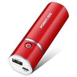 [Upgraded] POWERADD Slim 2 Most Compact 5000mAh External Battery 2.1A Ouput Portable Charger with Smart Charge for iPhones, iPad, Samsung Galaxy, HTC and More (F-Red)