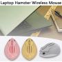 2.4GHz Wireless Mouse Cute Hamster Shape Less Noice Portable Mobile Optical 1200DPI USB Mice Cordless Mouse for PC Laptop Computer Notebook MacBook Kids Girl Gift (Yellow