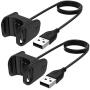 CAVN 2 Pack Charger Cable Compatible with Fitbit Charge 3, Replacement USB Charging Cable Cord Clip Dock Accessories Adapter for Charge 3 / Charge SE Smartwatch 2018