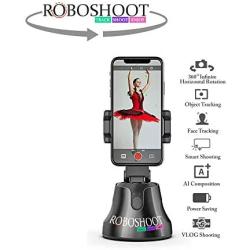 ROBOSHOOT Selfie Stick 360 Rotation Smart Track & Shooting Robot Cameraman - Auto Object/Face Tracking Holder, AI-Composition Super Camera Mount Tripod for Smartphone and Camera.