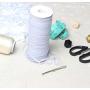 Top Hunter White 120-Yards Length 1/8" Width Braided Elastic Cord/Elastic Band/Elastic Rope/Bungee/White Heavy Stretch Knit Elastic Spool (White)