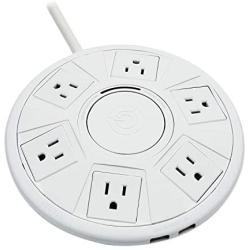 Accell Power Air - Surge Protector and USB Charging Station - White, 6 ft (1.8 m), (Model: D080B-048F)