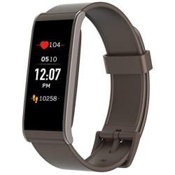 MYKRONOZ ZeFit4 HR Fitness Activity Tracker with Heart Rate Monitoring, Color Touchscreen & Smart Notifications - Brown/Brown