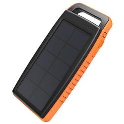 Solar Charger RAVPower 15000mAh Outdoor Portable Charger Solar Power Bank Dual USB External Battery Pack Power Pack with Flashlight (IPX4 Splashproof, Dustproof, Solar Panel Charging, DC5V/2A Input)