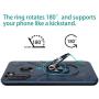 Oleaders for Galaxy A21 Case with Tempered Glass Screen Protector, Rotatable Metal Ring Holder Compatible with Magnetic Car Kickstand Case for Samsung Galaxy A21 - Blue