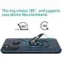 Oleaders for Galaxy A21 Case with Tempered Glass Screen Protector, Rotatable Metal Ring Holder Compatible with Magnetic Car Kickstand Case for Samsung Galaxy A21 - Blue