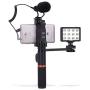 Viewflex Phone Video Kit VF-H6 Smartphone Video Rig with Recording Microphone and LED Light, Handheld Grip for iPhone 11 X max 7 8 Plus 6s Android Cellphone,Perfect Volgging Kit