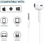 [2 Pack] Aux Headphones/Earbuds/Earphones, Vize 3.5mm Wired Headphones Noise Isolating Earphones Volume Control & Built-in Microphone Compatible with Samsung/iPhone/Android/MP3/MP4