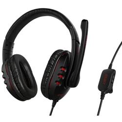 Gaming Headset For PC Mobile Phones with Mic Volume Control (Black and Red )