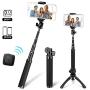 Fotopro 28" Selfie Stick Tripod with Bluetooth Remote Cliker, Phone Tripod Mount, Removable Mini Tripod, for Android Smartphone iPhone X 7 Plus, Samsung Galaxy S9 Note 8, Huawei P20, Best Travel Gifts