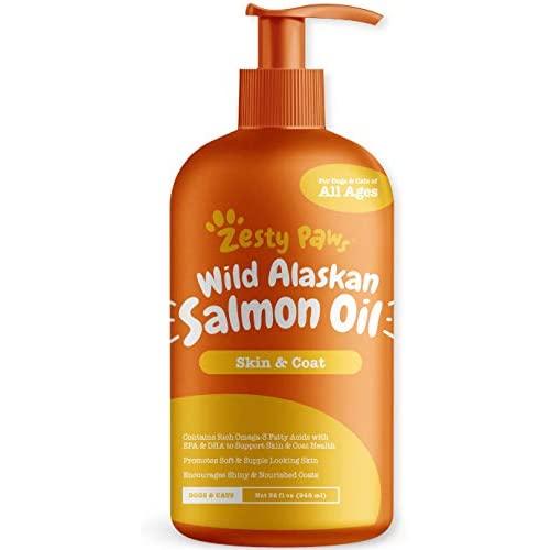 Pure Wild Alaskan Salmon Oil for Dogs & Cats - Supports Joint Function, Immune & Heart Health - Omega 3 Liquid Food Supplement for Pets - Natural EPA + DHA Fatty Acids for Skin & Coat - 32 FL OZ