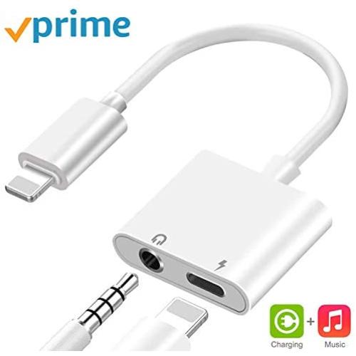 Headphone Adapter for iPhone 11 pro 3.5mm Jack Car Charger AUX Converter Splitter Charge & Audio Adapters Cables 2 in 1 for iPhone 11/11 Pro/8/8Plus/7/7Plus/X/10/Xs/Xs Max Dongle Earphone Adaptor