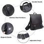 Zebella Womens Vegan Vintage Leather Backpack Faux Leather Laptop Backpack Travel Daypack College Bookbag-Black
