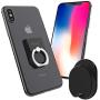 iRing with Hook for car or Wall mounting. Original AAUXX Cell Phone Grip Finger Holder, Mobile Stand, Kickstand, Car Mount Cradle for iPhone, Samsung, Android, Smartphones, Tablets.(Jet Black)