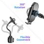 Cup Phone Holder for Car - RAXFLY Adjustable Gooseneck Hands Free Car Cup Holder Phone Mount Universal Compatible with iPhone 11 X XR 7 8 Plus Samsung Note 10 S10 Plus Car Mount Accessories Black