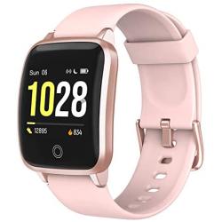 LETSCOM Smart Watch, Fitness Trackers with Heart Rate Monitor Step Calorie Counter Sleep Monitor, IP68 Waterproof Smartwatch 1.3" Color Screen, Activity Tracker Pedometer for Women and Men