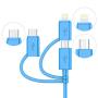 Apple MFI Certified 3-in-1 Cable, Lightning/Type C/Micro USB Cable for iPhone, iPad, Huawei, HTC, LG, Samsung Galaxy, Sony Xperia, Android Smartphones, iPad Pro 2018 and More 3 in 1 Blue(3FT)
