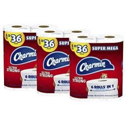 Charmin Ultra Strong Toilet Paper, 18 Super Mega Rolls = 108 Regular Rolls