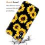 J.west iPhone Xs Case Vintage Flower Floral, Cute Yellow Sunflowers Black Soft Cover for Girls/Women Sturdy Flexible Slim fit Fashion Design Pattern Drop Protective Case for iPhone X/XS