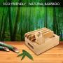 WXTOOLS Bamboo Wood Desk Organizer for Multiple Devices, Charging Stations Accessories Docking Cradle Holder Compatible Cell Phone, Tablet, Apple Watch, Airpods