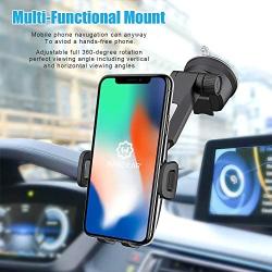 Phone Holder for Car, WixGear Universal Dashboard Windshield Phone Car Suction Cup Mount Holder for Cell Phone 360 Degree Rotation Compatible with iPhone Xs/XS Max / 8/7 / 6, Galaxy S and More