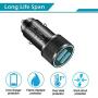 LUOSIKE Car Charger, 24W 4.8A Dual USB Car Charger Adapter AL-Alloy + 2-Pack 3FT Braided USB Type C Fast Charging Cable Kit Compatible with Samsung Galaxy S10 S10e S9 S8 Plus, LG V40, Pixel -Updated