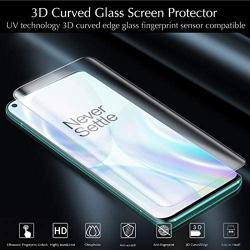 Tamoria Oneplus 8 Glass Screen Protector 0.2MM 3D Curved Tempered Glass Fingerprint Sensor Compatible Screen Cover UV Screen Protector for Oneplus 8 5G Accessories