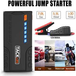 TACKLIFE T6 800A Peak 18000mAh Car Jump Starter (up to 7.0L Gas, 5.5L Diesel Engine) with Long Standby, Quick Charge, 12V Auto Battery Booster, Portable Power Pack for Cars, Trucks, SUV