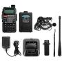 5 Pack BaoFeng UV-5R+ Plus UHF VHF Dual-Band Two Way Radio Black + 1 Baofeng Programming Cable (Support Win7, Win10)