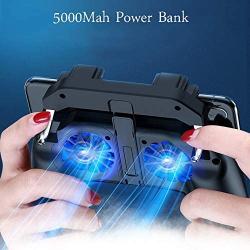 NOLOGO Fssh-mlx Cell Phone Game Gamepad Free fire Pubg Trigger Game Pad for PUBG Mobile Controller Cooler Fan with 5000mAh Power Bank (Color : with 5000mAh Battery)