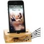 Cell Phone Stand, Fanshu Desktop Mobile Phone Holder Amplifier, Universal Portable Wood Cellphone Dock on Desk Bamboo Bed Stand Mount Cradle for Phone 5 6s 7s 8s Plus X XS Android Type C Smartphone