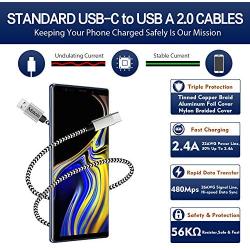 Charging Cable for Galaxy S10, 6Ft 2 Pack USB Type C Cable Extra Long Braided Fast Charger Cord, Matein USB C to USB A Charger Cables for Samsung S9 S8 Note 10 9 8, Google Pixel 3 2 XL, Black&White
