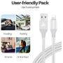 iPhone Charger, FIFADE 3Pack Nylon Braided Lightning Cable Charging Cord USB Cable Compatible with iPhone 11Pro 11Pro MAX Xs MAX XR X 8 7 6S 6 Plus-Silver-5